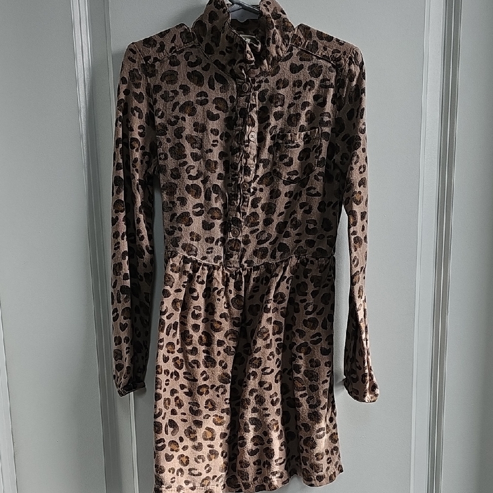 Cherokee Brown Leopard Long Sleeve Dress